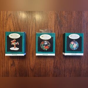 Hallmark Keepsake Collectors Club Vintage 1994 Mini Christmas Ornaments Set of 3
